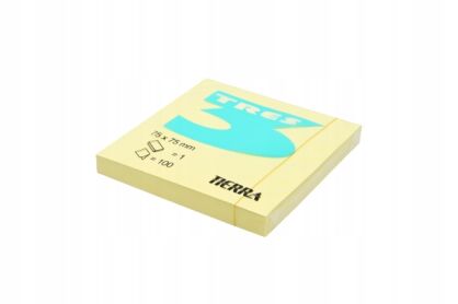 Karteczki samoprzylepne Tres 75x75mm żółte